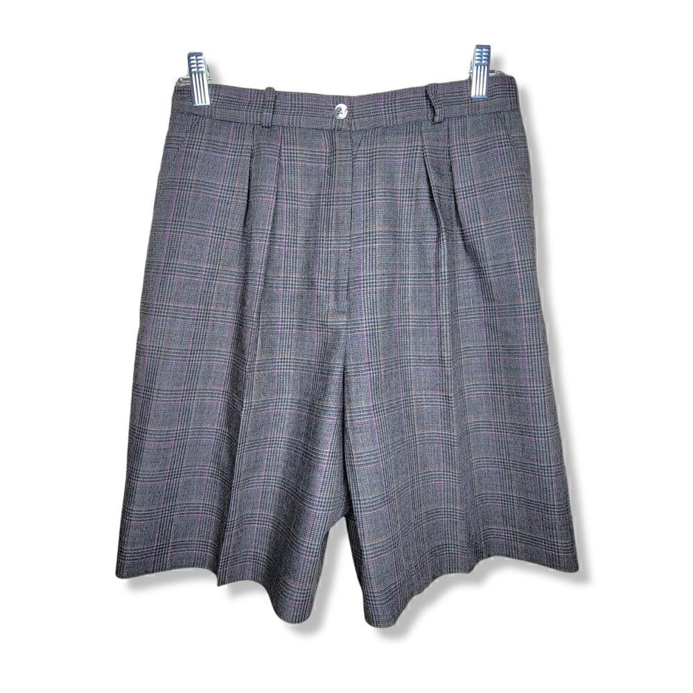 Liz Claiborne Petite Collection Wool Bermuda Shorts Grey Size 10 Petite